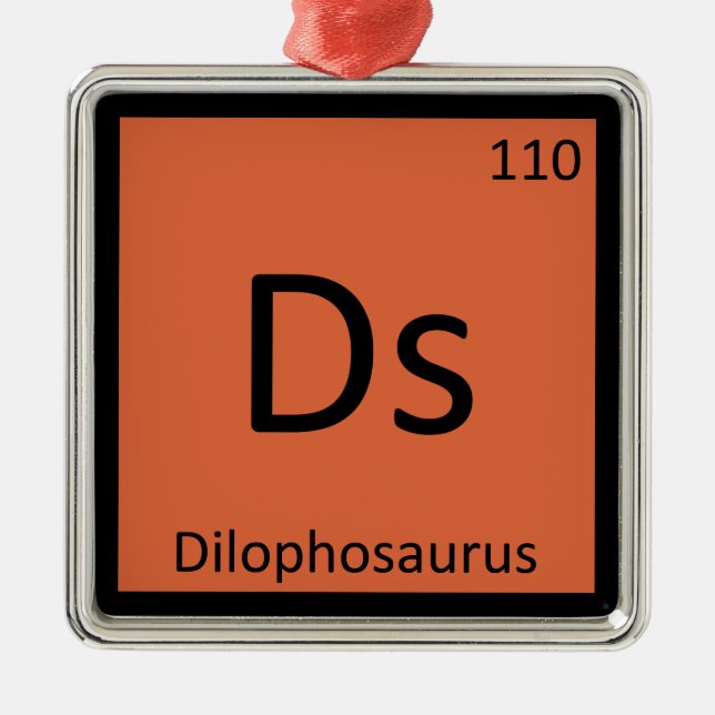 Ds - Dilofosaurus Dinosaur Chemistry Symbol Julgransprydnad Metall (Framsidan)