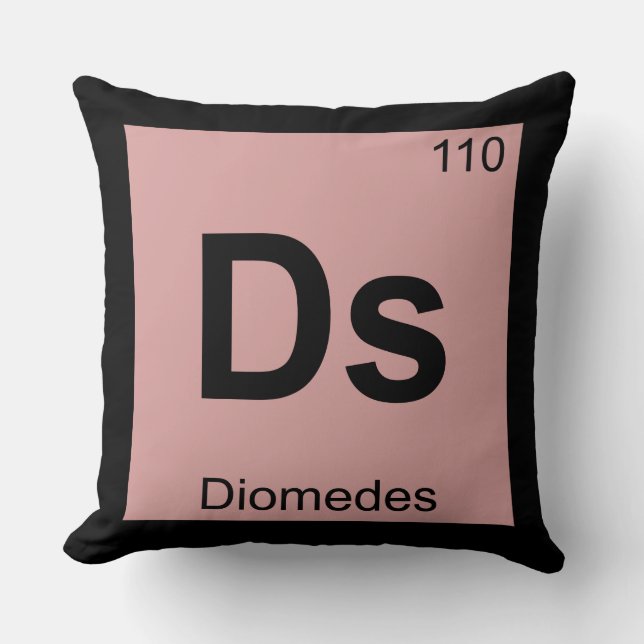 Ds - Diomedes grekiska kemiska periodiska systemet Kudde (Framsida)