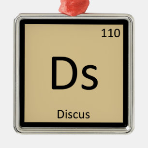Ds - Discus Track and Fält Chemistry Symbol Julgransprydnad Metall