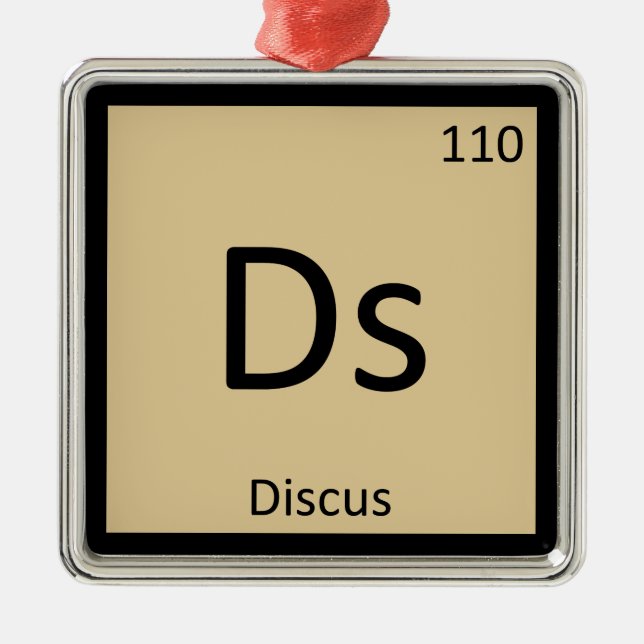 Ds - Discus Track and Fält Chemistry Symbol Julgransprydnad Metall (Framsidan)