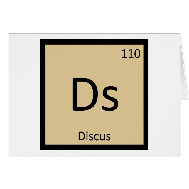 Ds - Diskus Friidrott Kemiskt Symbol Hälsningskort (Framsidan Horizontal)