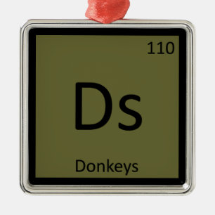 Ds - Donkey Chemistry Periodic Bord Inslag Julgransprydnad Metall