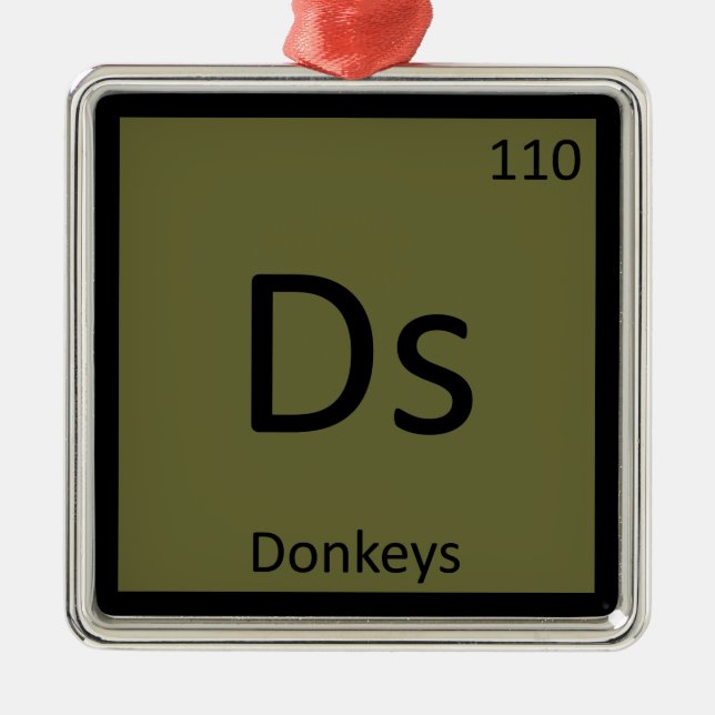 Ds - Donkey Chemistry Periodic Bord Inslag Julgransprydnad Metall (Framsidan)