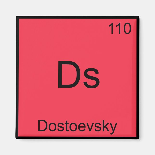 Ds - Dostoevsky Funny Chemistry Inslag Symbol Tee Magnet (Framsidan)