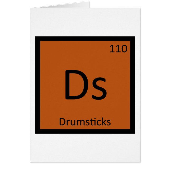 Ds - Drumsticks kemi Periodic Bord Symbol Hälsningskort (Framsidan)