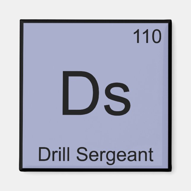 Ds - Övningsledare Kemiskt Element Symbol T-Shirt Magnet (Framsidan)