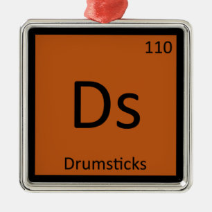 Ds - Trumstockar Kemiskt Periodiskt System Symbol Julgransprydnad Metall