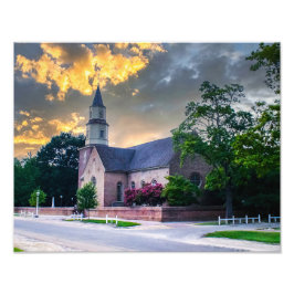 DSC02400-2-Bruton Parish Church vid Sunset Fototryck