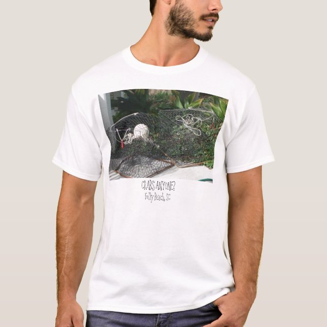 DSC05220 FÅNGAR KRABBOR NÅGON? , Galenskapstrand, Tee Shirt (Framsida)