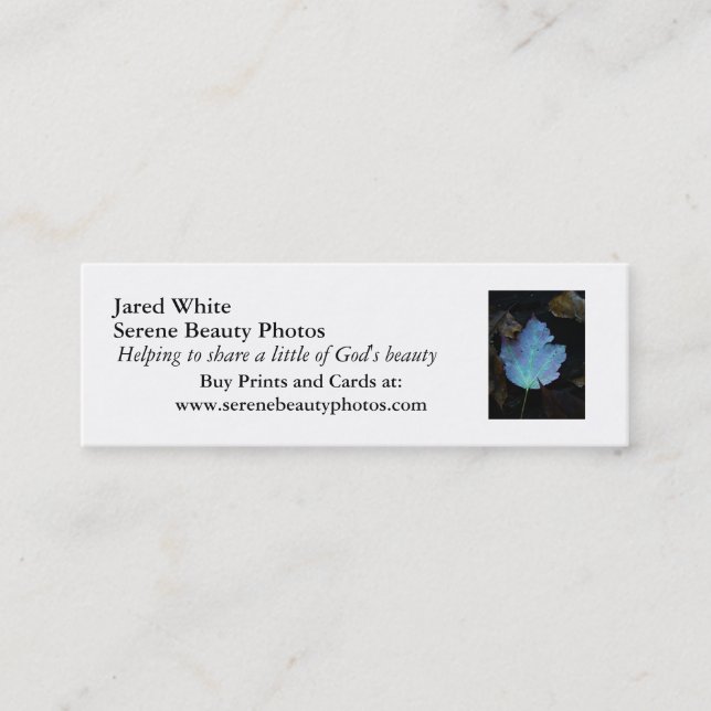 DSC07579 Jared vit, fridfulla skönhetfoto, honom… Mini Visitkort (Framsida)