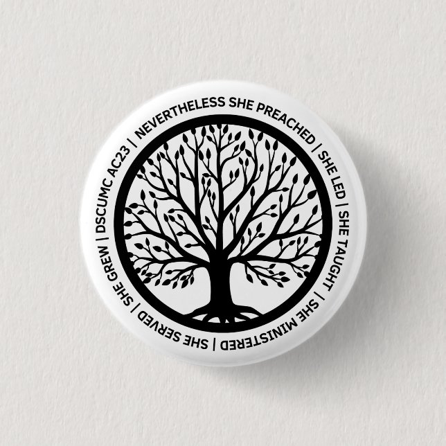 DSCUMC CSRW Round Button -White Knapp (Framsida)