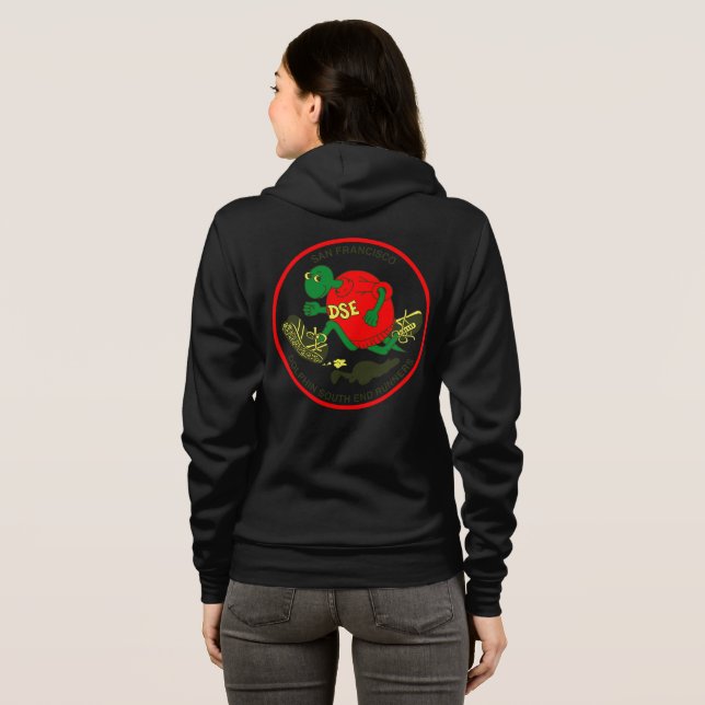 DSE-kvinna vinande upp hoodien T Shirt (Hel baksida)