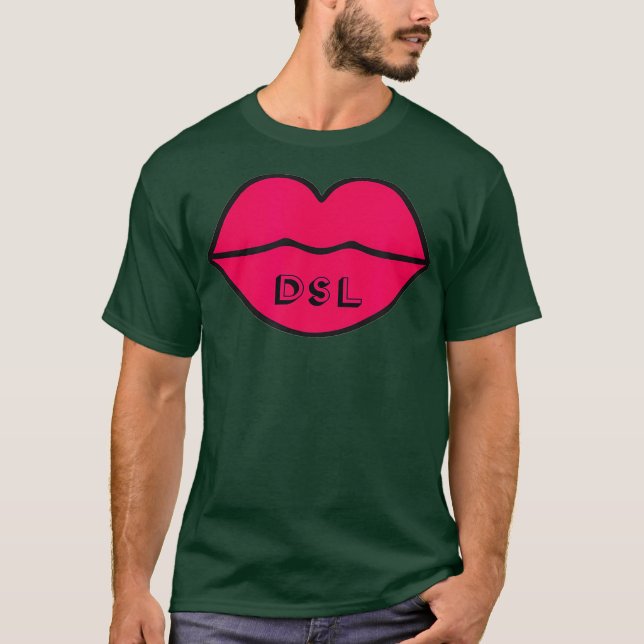 DSL Läppar Big Shock rosa Slickar Lipstick T Shirt (Framsida)