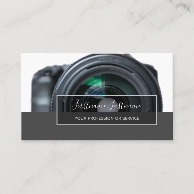 DSLins Kameralinser för fotografer Videografer Visitkort (Framsida)