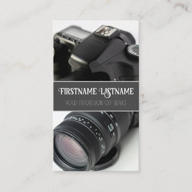 DSLR-kameralins för fotografer Videografer Visitkort (Framsida)