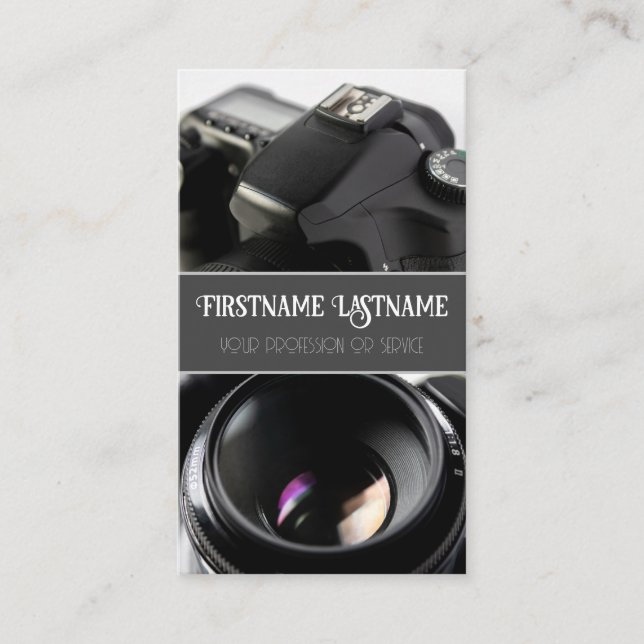 DSLR-kameralins för fotografer Videografer Visitkort (Framsida)