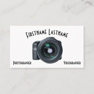 DSLR-kameralinser för fotografer videofilmare Visitkort