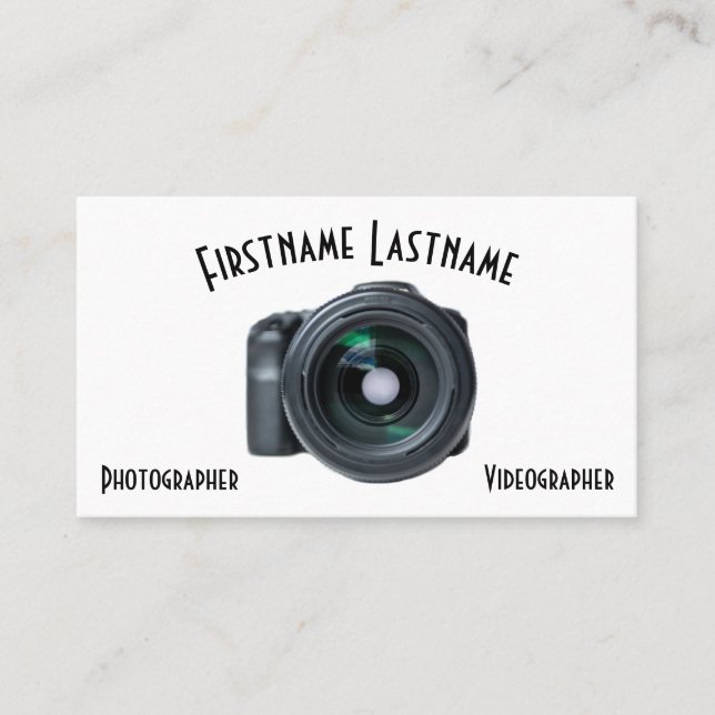 DSLR-kameralinser för fotografer videofilmare Visitkort (Framsida)