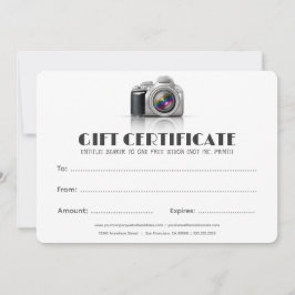 DSLR-kamerarcertifikat för professionell-fotoskriv