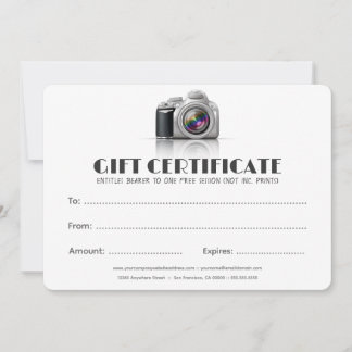 DSLR-kamerarcertifikat för professionell-fotoskriv