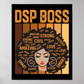 Dsp Boss Kraftfull Svart historiemånad Svart stolt Poster
