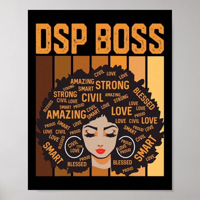 Dsp Boss Kraftfull Svart historiemånad Svart stolt Poster (Framsidan)