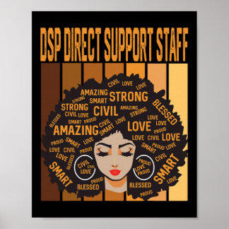 Dsp direkt supportpersonal kraftfull svart histori poster