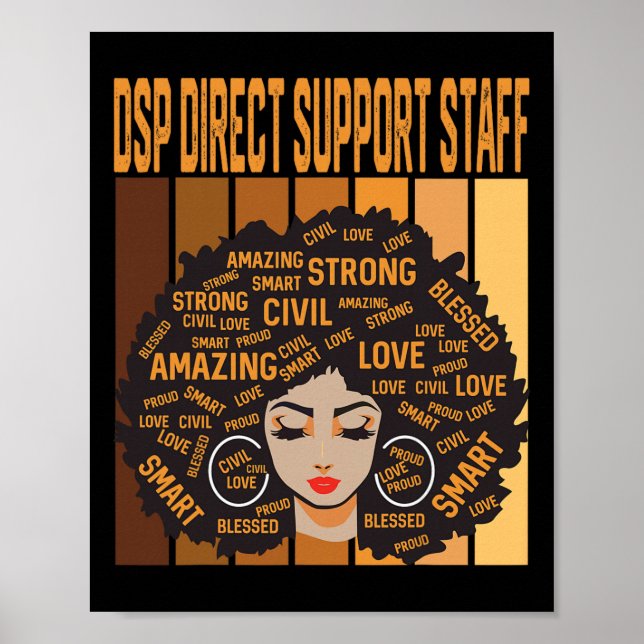 Dsp direkt supportpersonal kraftfull svart histori poster (Framsidan)