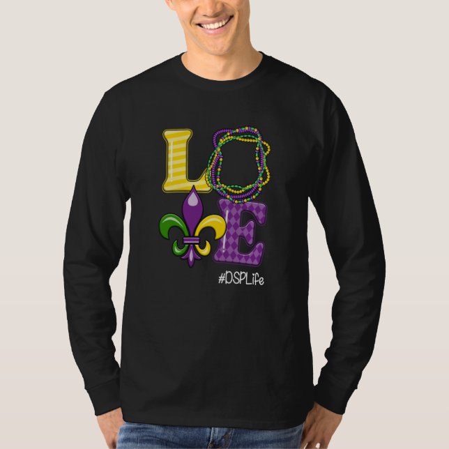 DSP Nurse Mardi Gras Leopard Festival Party T Shirt (Framsida)