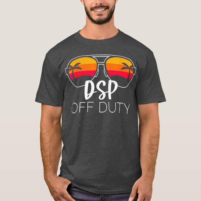 DSP off duty Sunglasses Beach Sunset funny direct  T Shirt (Framsida)