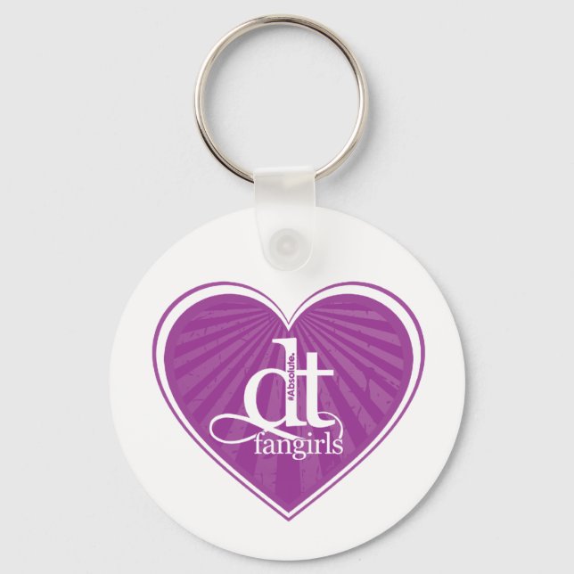 DT Fangirl (Heart Lila Keychain) Nyckelring (Framsida)