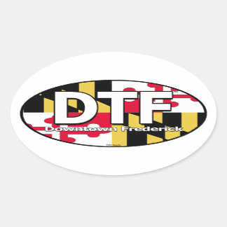 DTF Maryland Flagga Decal Ovalt Klistermärke