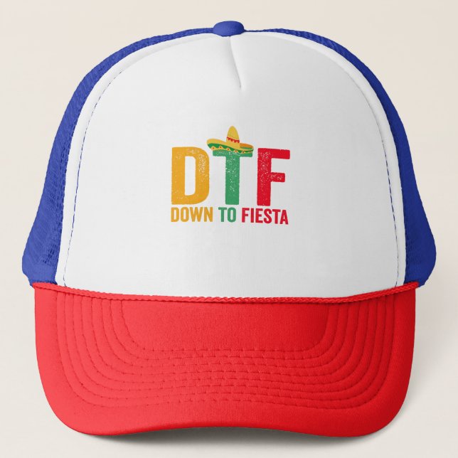 DTF ned till Fiesta Funny Cinco De Mayo Helgdag Keps (Framsida)