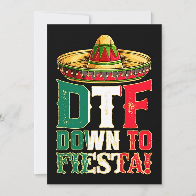 DTF ned till Fiesta Mexico Cinco de Mayo Manar Mex Inbjudningar (Framsida)