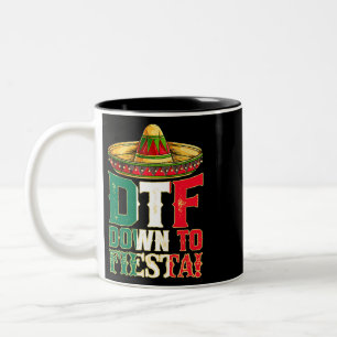 DTF ned till Fiesta Mexico Cinco de Mayo Manar Mex Två-Tonad Mugg