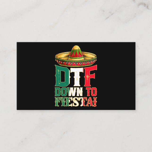 DTF ned till Fiesta Mexico Cinco de Mayo Manar Mex Visitkort (Framsida)