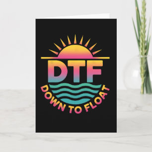 Dtf Ner För Att Flyta Flod Rolig Tubing Sommarlov Kort