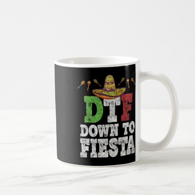 DTF ner till Fiesta Shirt Funny Cinco De Mayo Mexi Kaffemugg (Höger)