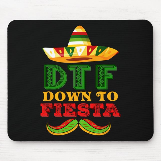 DTF ner till Fiesta Shirt Funny Cinco De Mayo Mexi Musmatta (Framsidan)