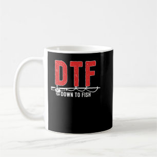 DTF T-Shirt - Down to Fish underny Fishing Camping Kaffemugg