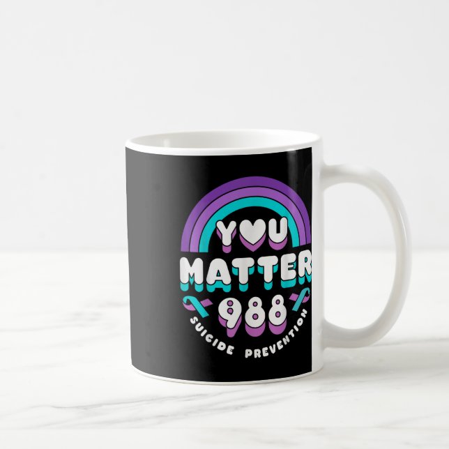 Du 988 Suicide Prevention Awareness Regnbågsband Kaffemugg (Höger)