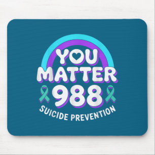 Du 988 Suicide Prevention Awareness Regnbågsband Musmatta