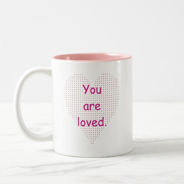 Du älskar, Pointillism Heart Mugg (Vänster)