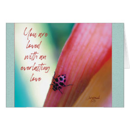 Du älskar Rosa ladybug Parakaleo-anteckningskort OBS Kort