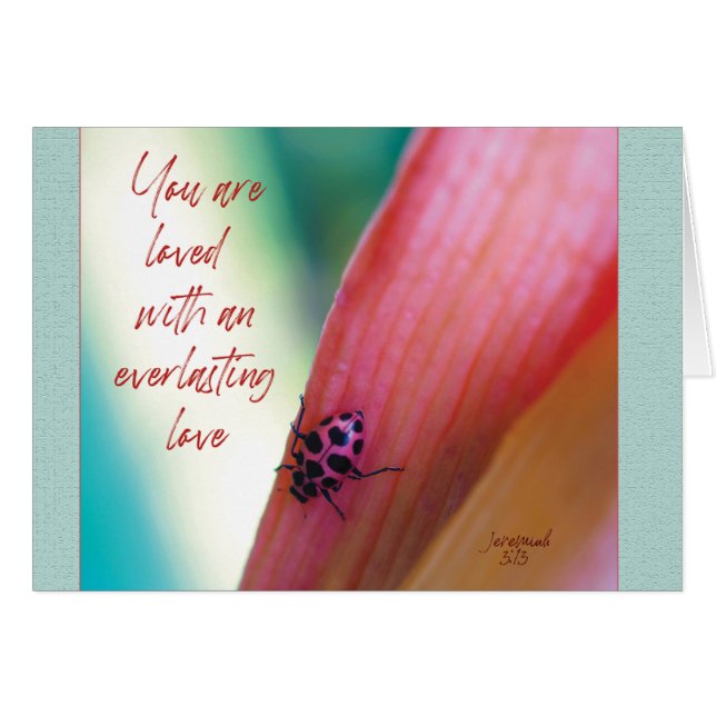Du älskar Rosa ladybug Parakaleo-anteckningskort OBS Kort (Framsidan Horizontal)
