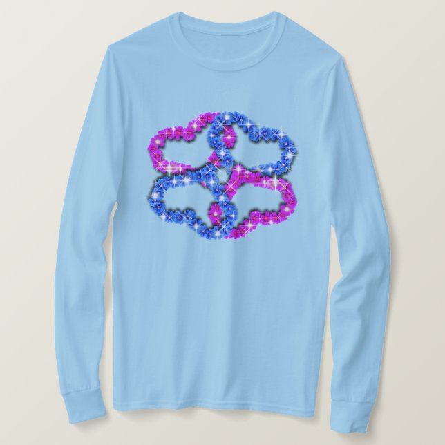 Du Älskas Dam Hjärtan Långärmad T-Shirt (Design framsida)