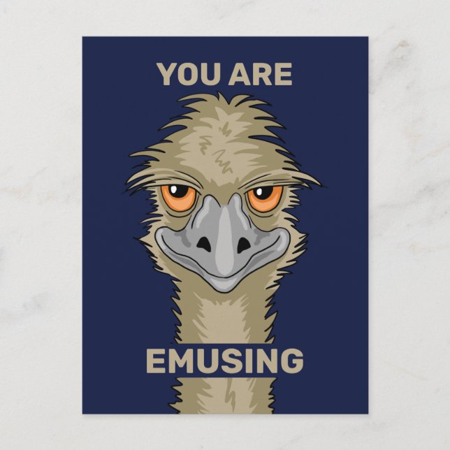 Du använder Funny Emu Pun Vykort (Framsida)