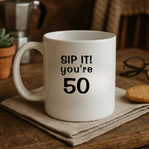 Du är 50:e födelsedagen kaffemugg