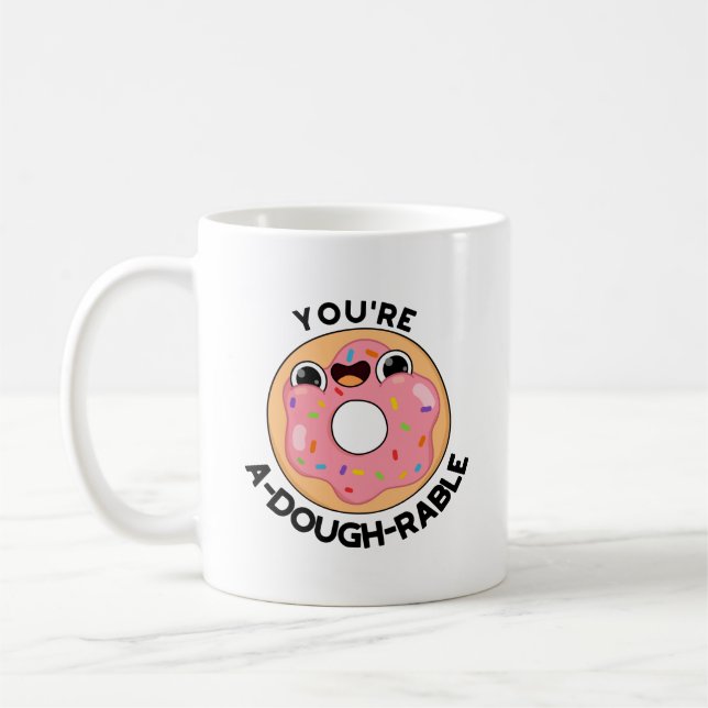 Du är A-Dough-Rable Funny Donut Pun Kaffemugg (Vänster)