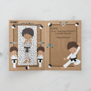 Du är A-Maze-ing Ethnic Boys Karate Birthday Kort